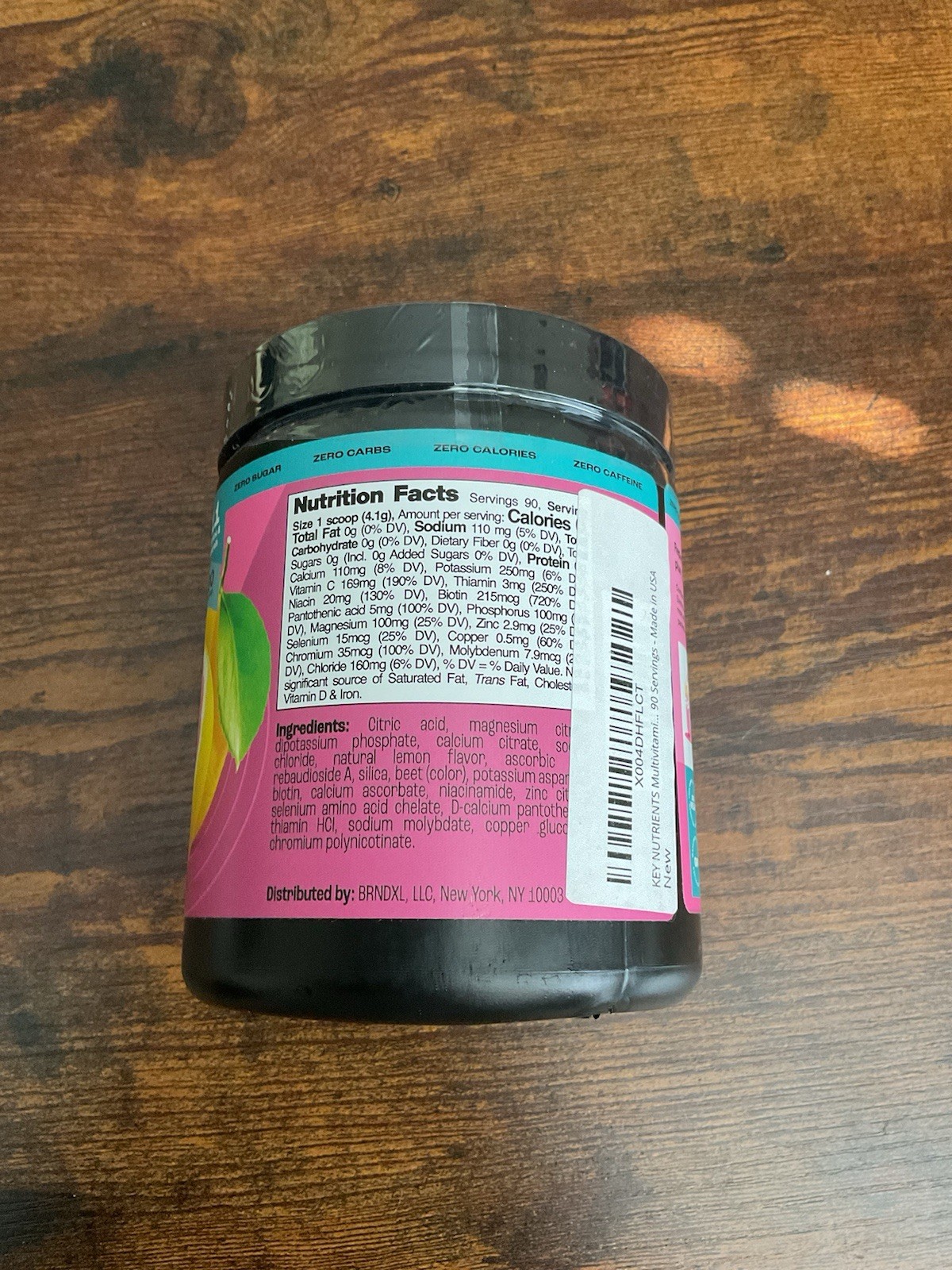 Multivitamin Electrolytes Drink Powder Pink Lemonade 90 Servings Key Nutrients