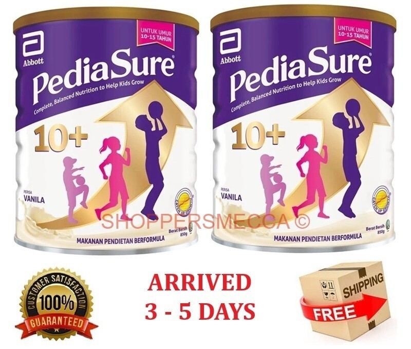 2 x Abbott Pedia Sure 10+ Optiheight Increase Height 10-15 Yrs Old 850g Vanilla
