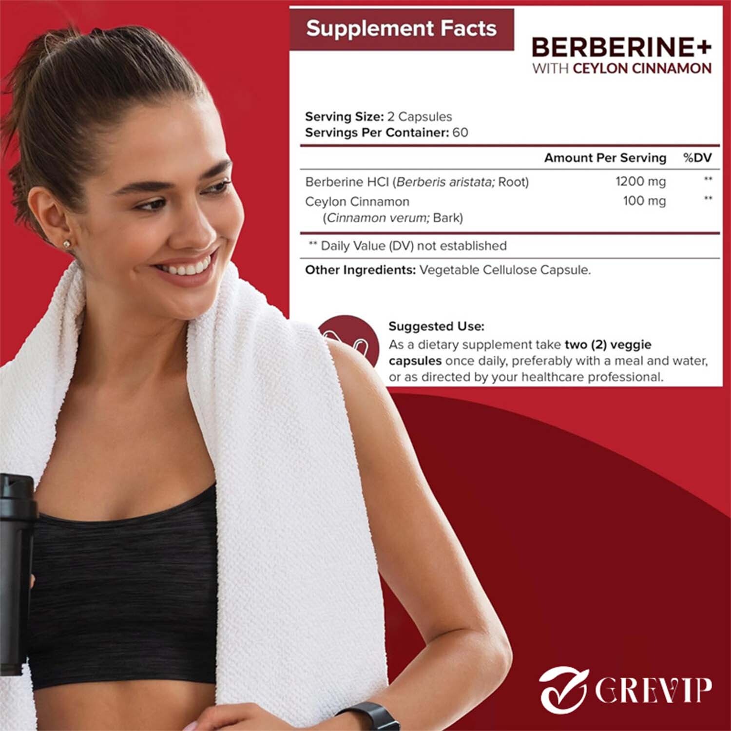 Berberine HCI + Ceylon Cinnamon 1200mg – Anti-inflammatory, Blood Sugar Support
