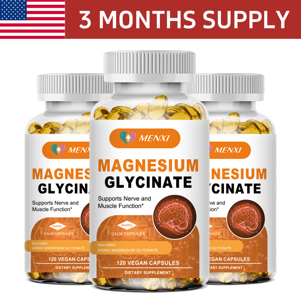 Magnesium Glycinate 400mg – 3 X 120 Capsules – Gluten Free and Non-GMO