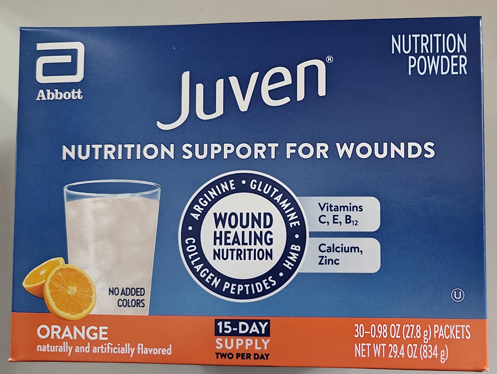 Juven Therapeutic Nutrition Powder, Orange 30-Pack, Expiration 10/27