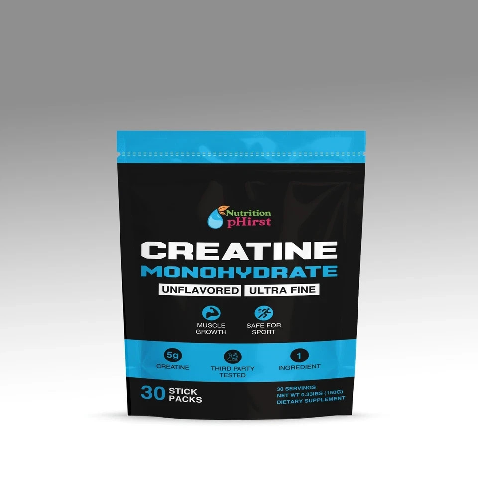 Creatine Monohydrate Sticks Muscle Gain 5000mg Per Serv (5g) 30 Sticks Powder