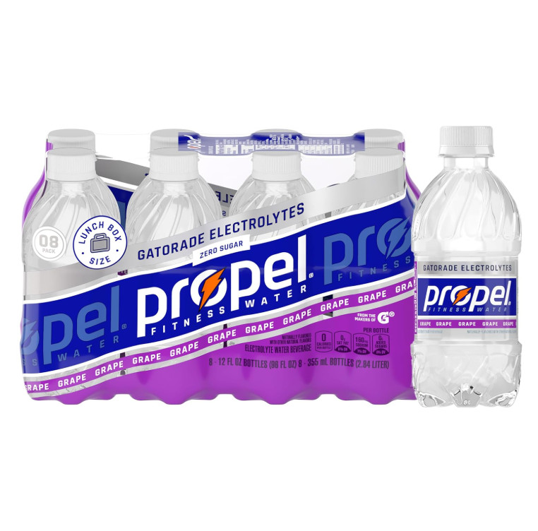 Propel Electrolyte Water Grape, 12 Fl Oz Bottles 8 Pack, Zero Calorie Sugar Free