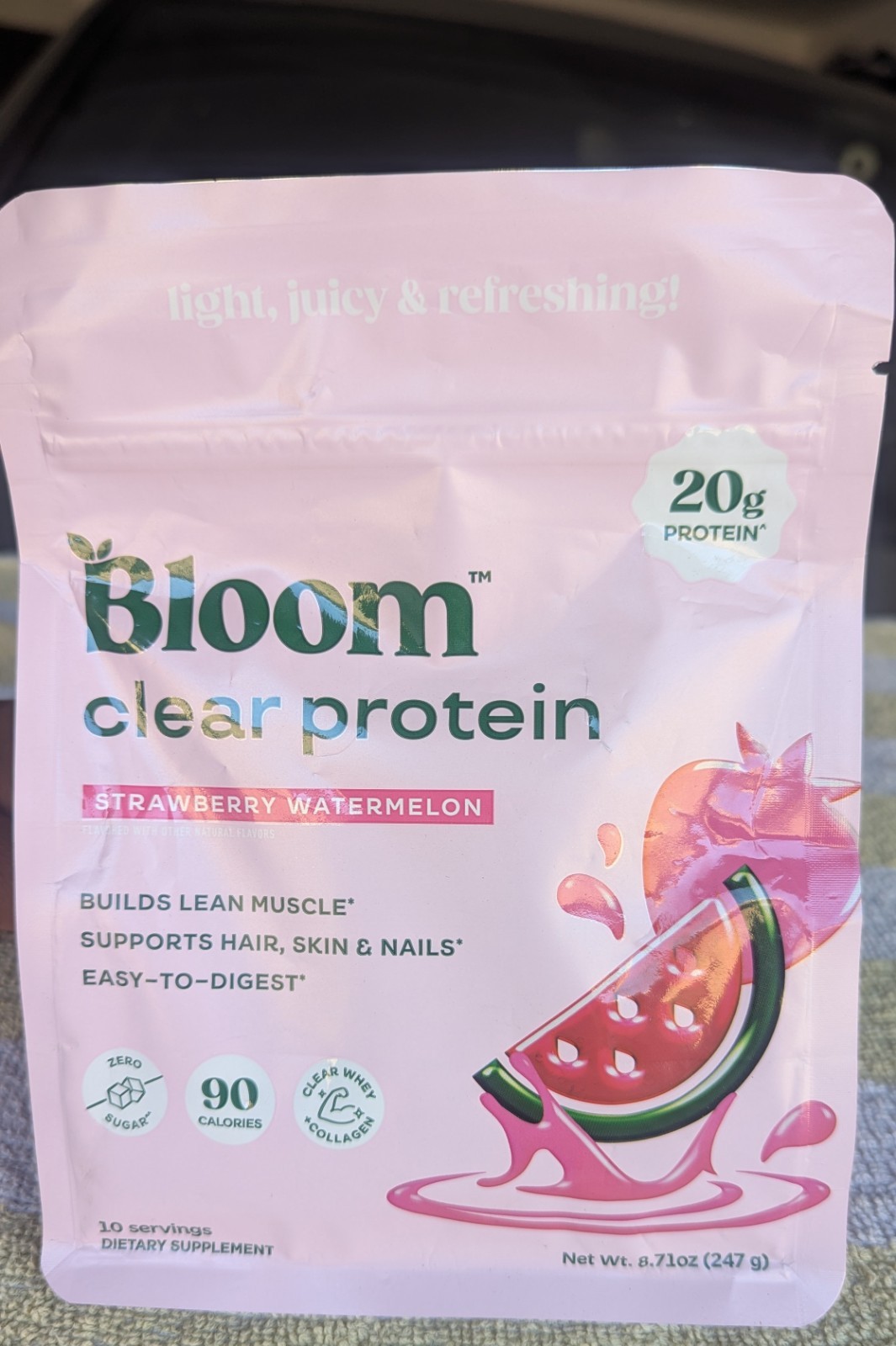 Bloom Clear Protein Powder Strawberry Watermelon 10 Serv 8.71oz