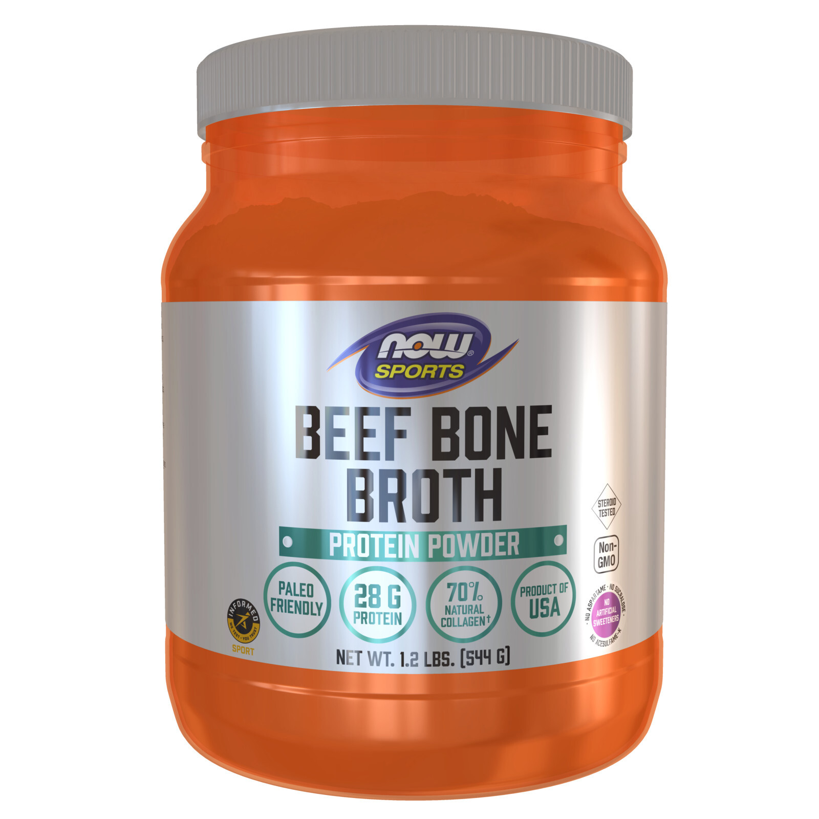 NOW FOODS Bone Broth, Beef Powder – 1.2 Lbs.