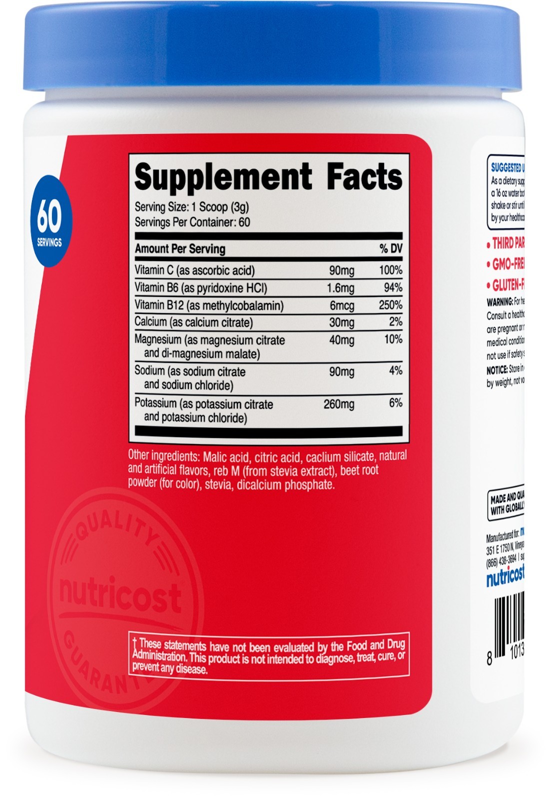 Nutricost Electrolytes Complex Powder (Watermelon) 60 Servings – Zero Sugar
