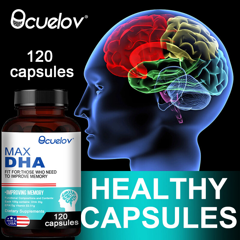 DHA Fish Oil Brain Booster IMPROVE MEMORY– Vegetarian Supplement 120 Capsules