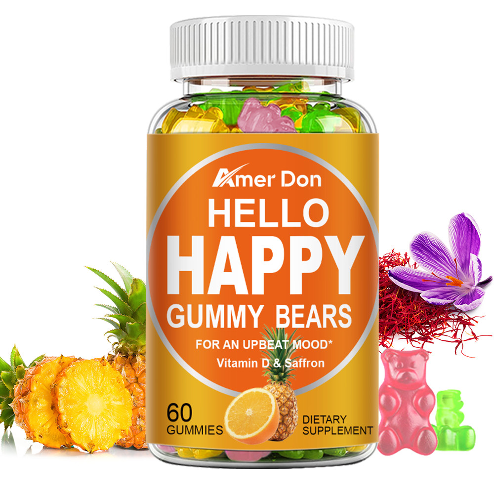 Hello Happy Gummies – Vitamin D & Saffron – Remain Optimistic Mood, Brain Health