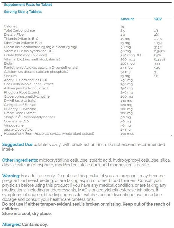 Source Naturals Brain Charge 30 Tablets -Advanced Cognitive Support