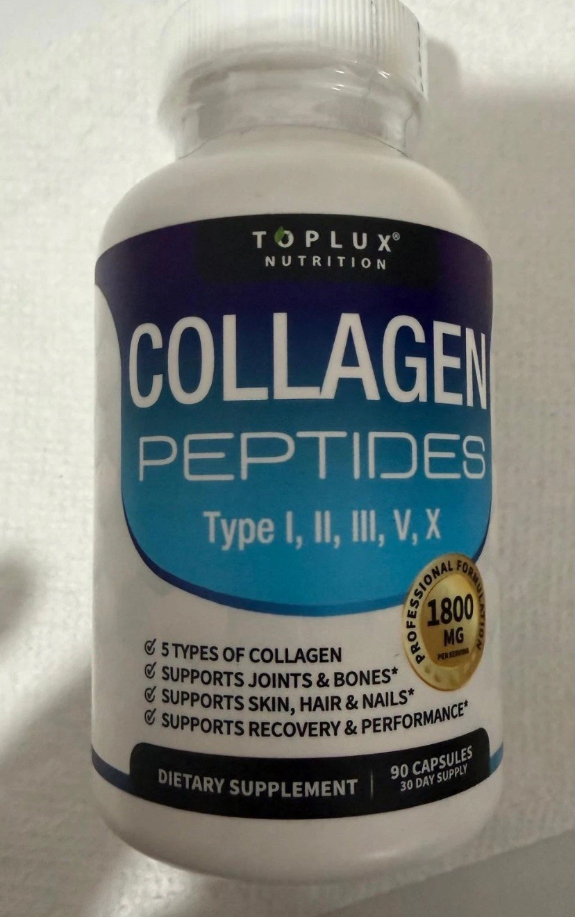2 packs Toplux Nutrition 5-Type Collagen Peptides – Skin & Joint Support, 1800mg