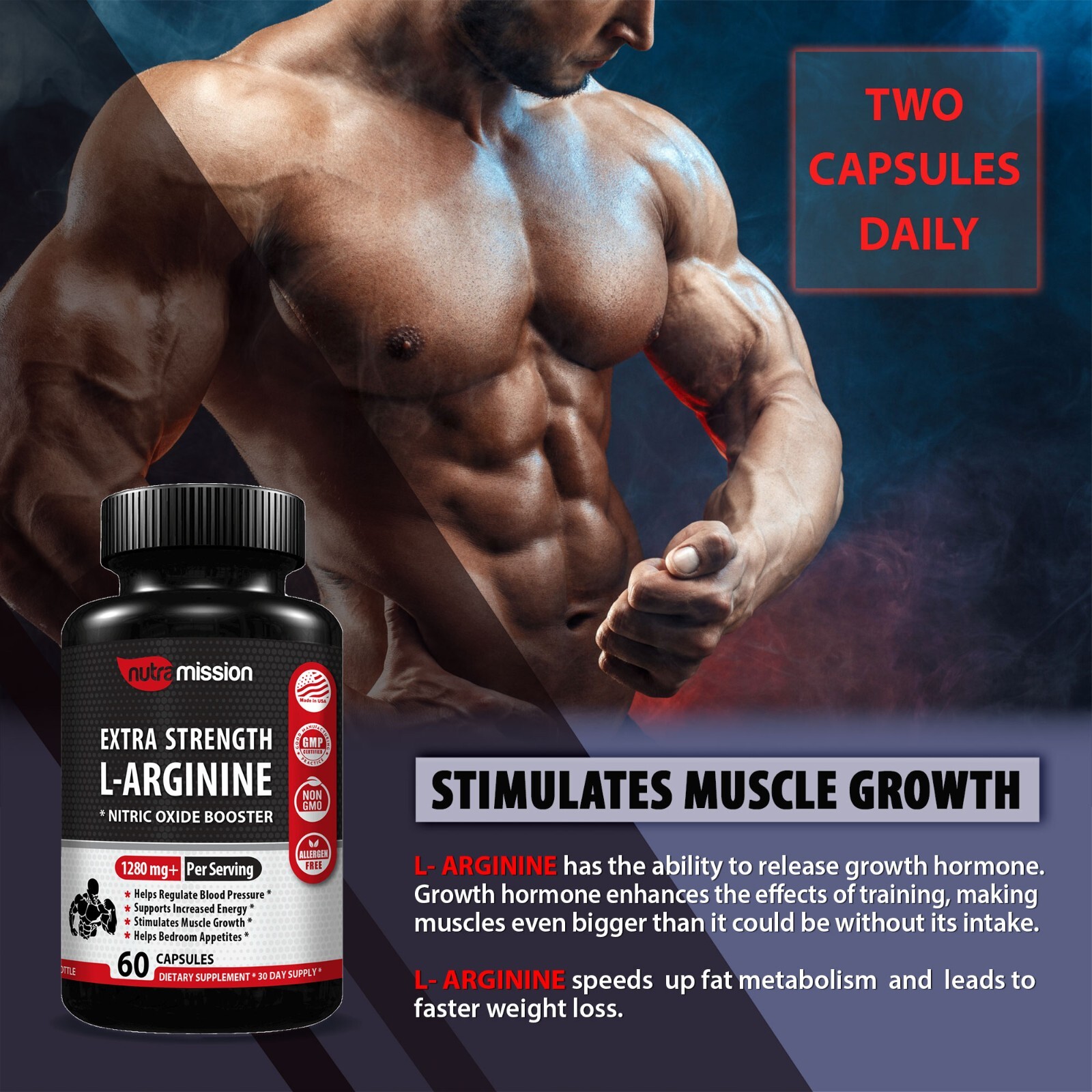 Testosterone & Libido Booster with L-Arginine for Men x3