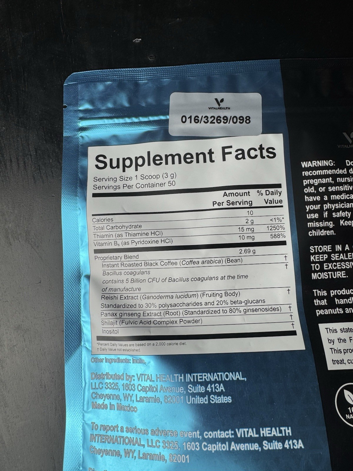 VitalHealth V-NeuroKafe Vegan Sugar-Free Gluten-Free Black Coffee Powder 5.30oz