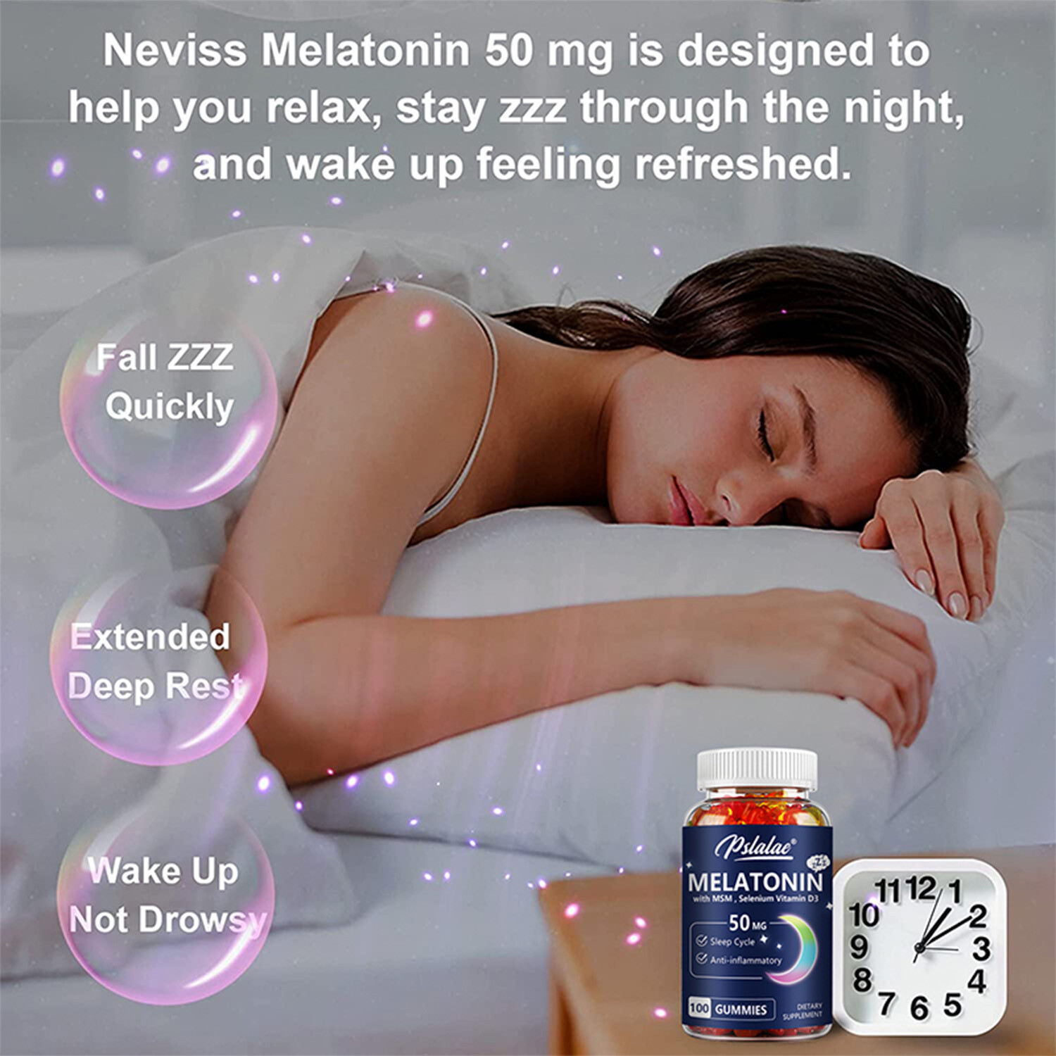 Melatonin 50 mg – Improve Sleeping, Fall Asleep Faster, Extend Sleep Time