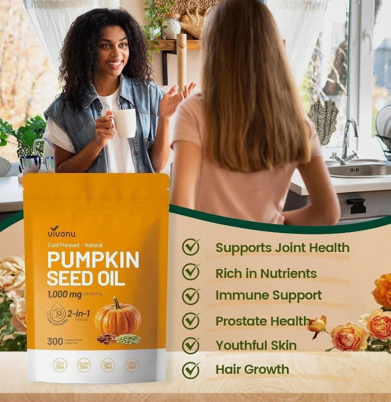 Pumpkin Seed Oil with Palmetto Saw Capsules Hair Care Hair Loss | 300 Softgels