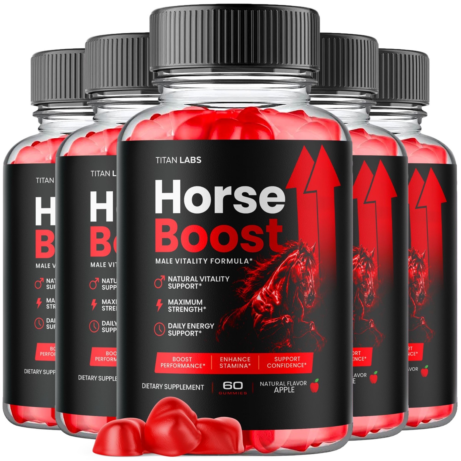 (5 Pack) Horse Boost ACV Gums Male Health Support Formula HorseBoost 300 Gummies