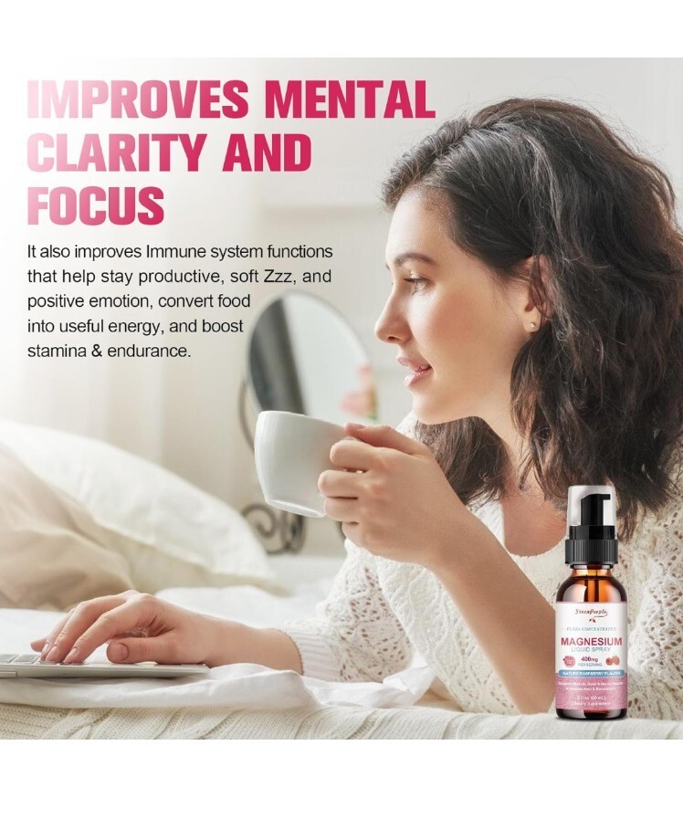 Magnesium Liquid Spray /400mg/Nature Raspberry Flavor/2 fl. oz/2 Pk./BB 01/2026