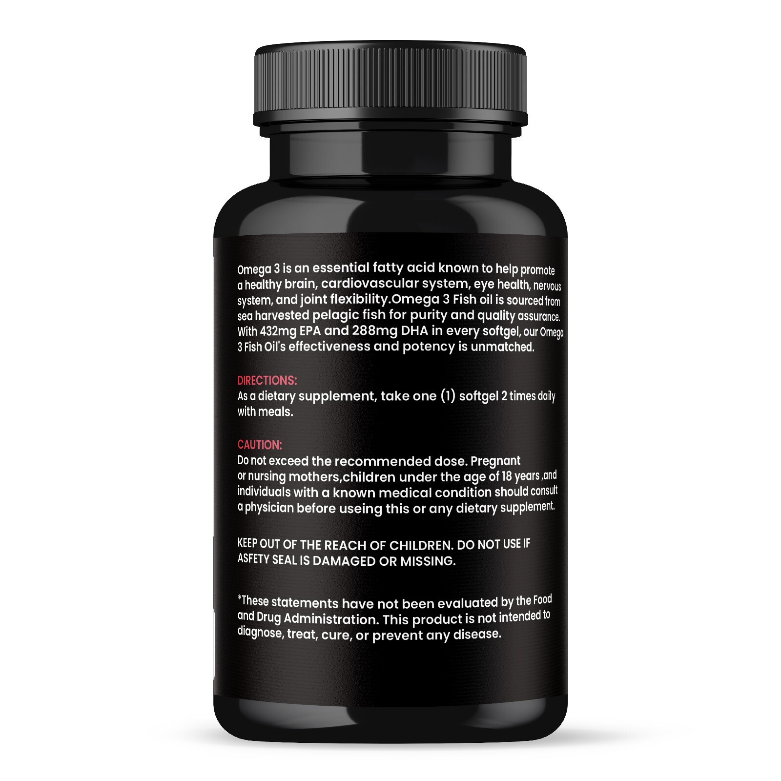 Extra Strength Omega 3 Fish Oil 2160mg, EPA And DHA, 120 Pills