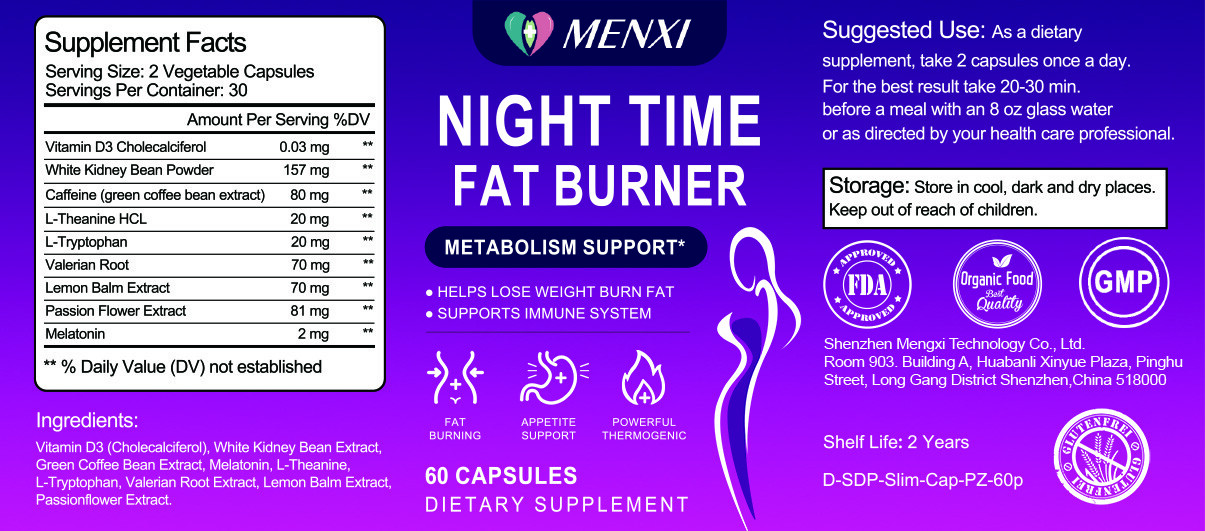 Night Time Fat Burner Supplement For Burn Fat Weight Loss Body Management