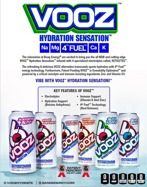 VPX – Bang VOOZ – Hydration Sensation Drink – Blackberry Blitz, 24 Cans