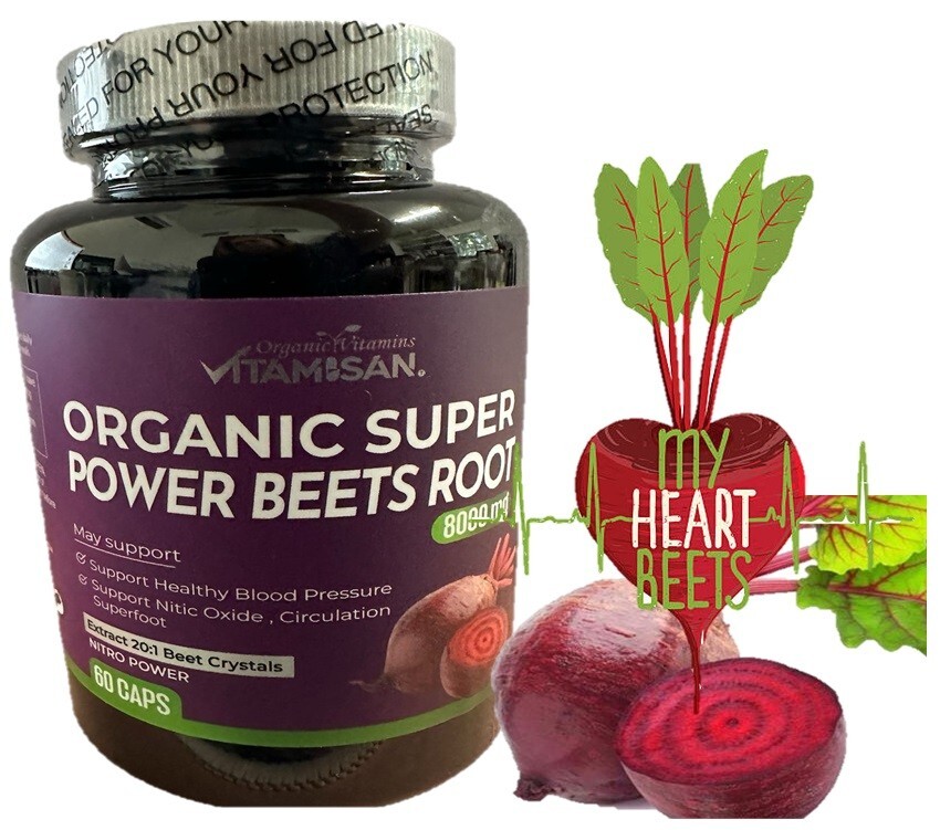 2 Organic Vitamins Beet Root Powder 8000mg Caps Nitric Oxide Booster Superfood