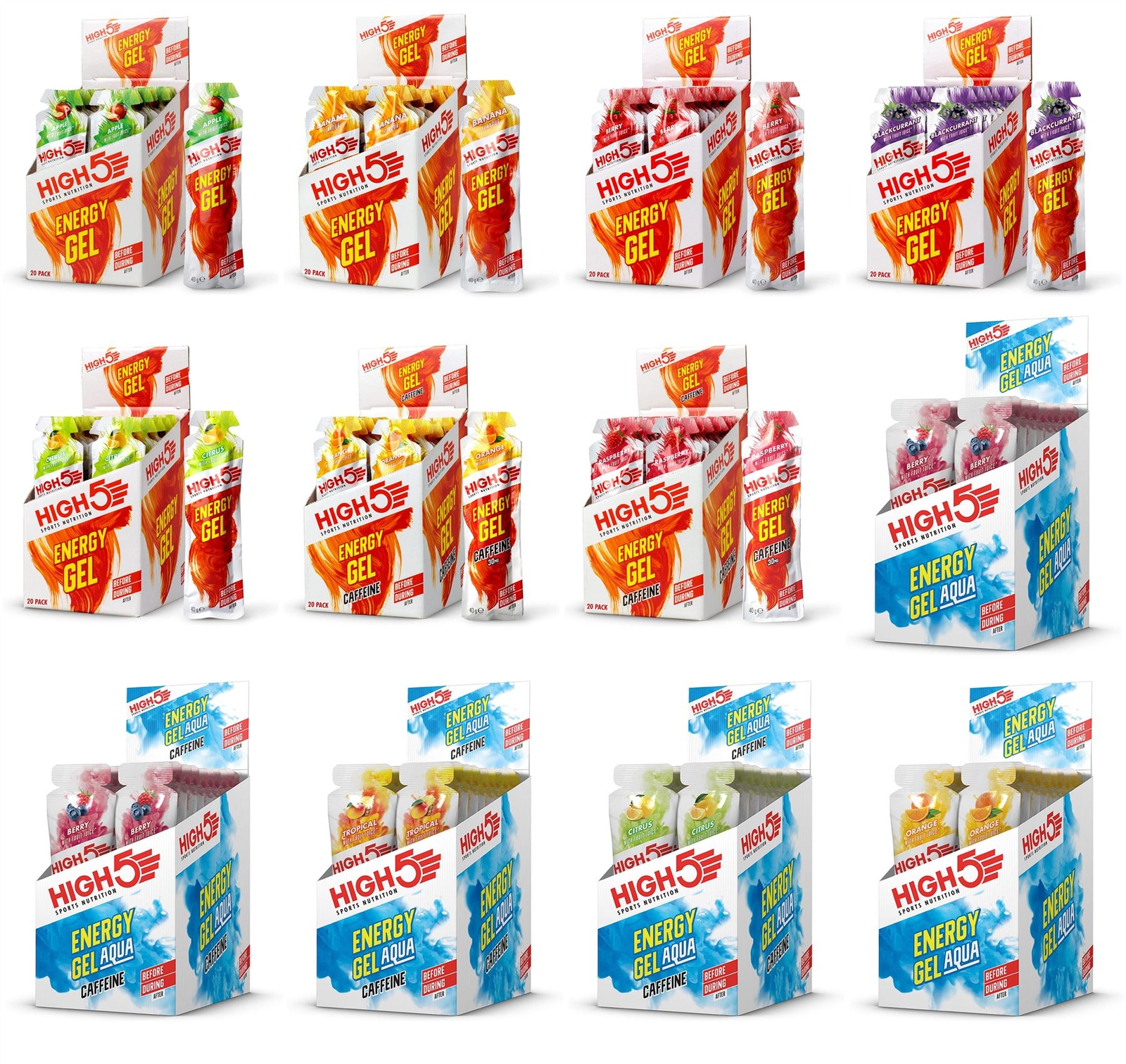 High 5 Energy Gel All Flavours – Pack of 20