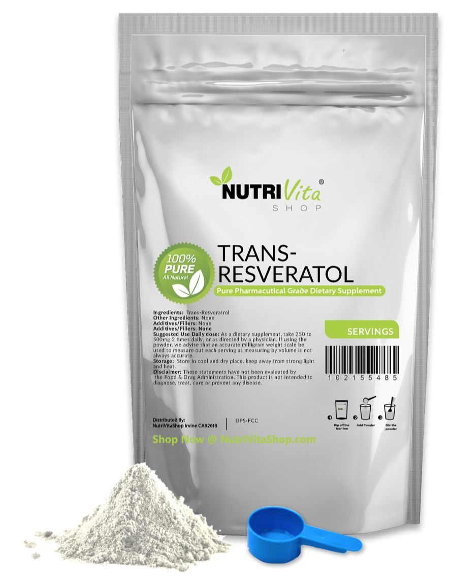 2 Months Supply NEW 100% PURE Trans Resveratrol Anti-Aging Powder KOSHER