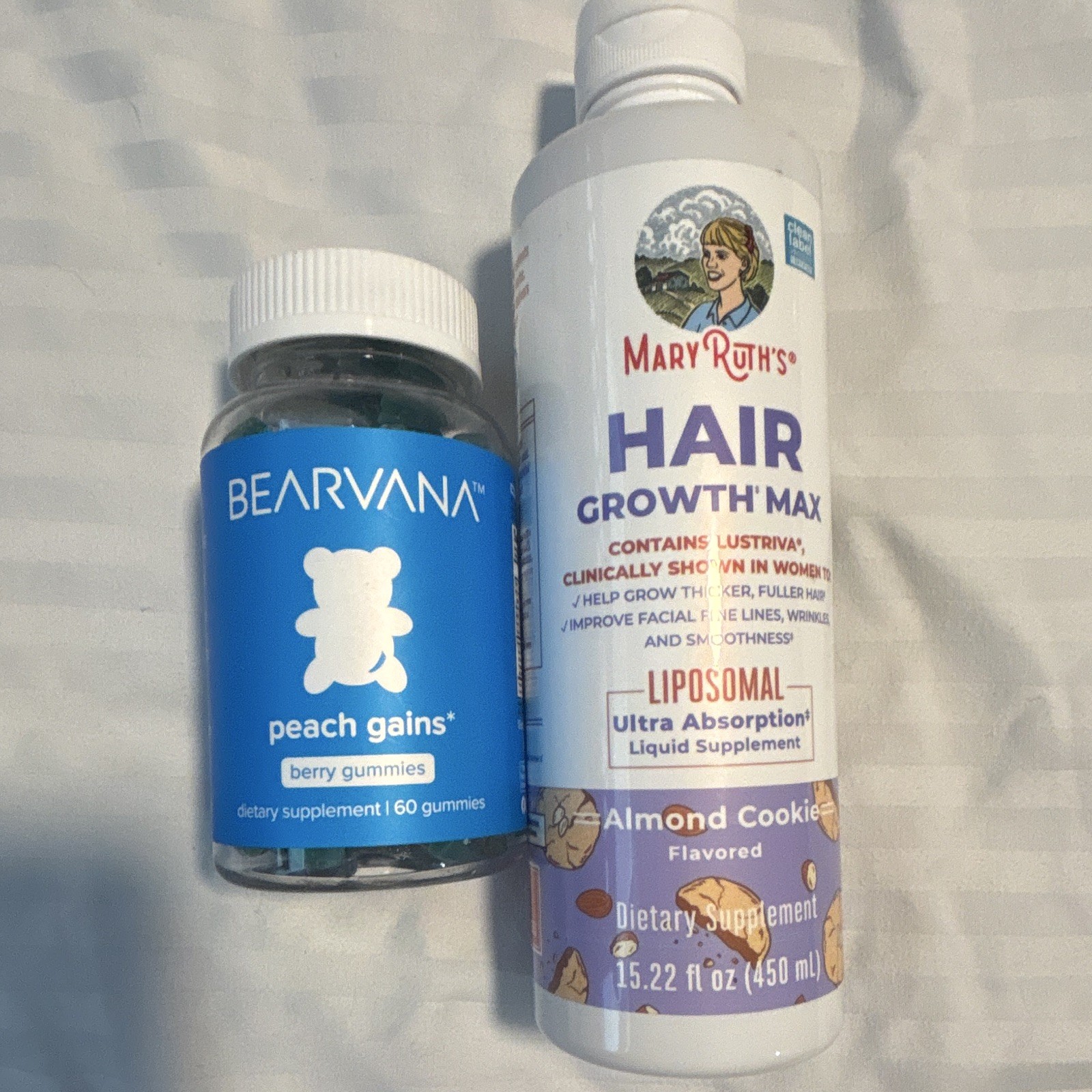 MaryRuth’s Hair Growth Max Liquid Almond Cookie 15.22 oz + BEARVANA 60 Gummies