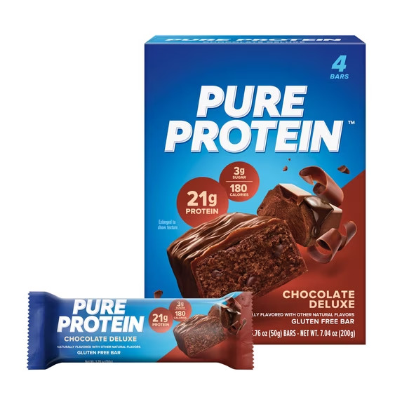 Pure Protein Bars, Chocolate Deluxe, Gluten Free, 21g Protein, 1.76 oz, 4 Count