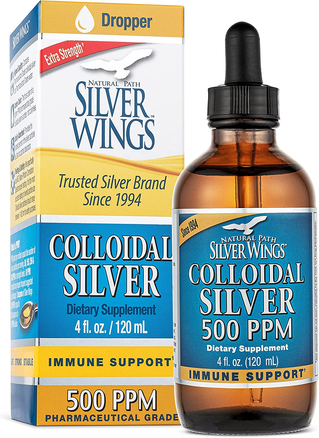 Dietary Mineral Supplement, Colloidal Silver, 500 PPM, 4 Fl. Oz. / 120 Ml