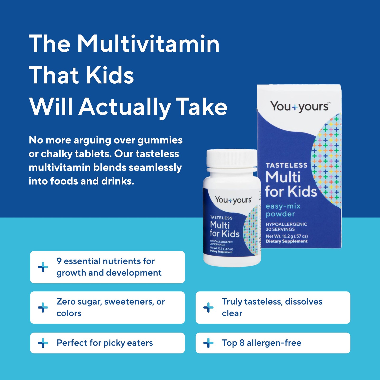 Tasteless Multivitamin Powder for Kids + Toddlers- No Sweeteners, Flavors, Co…