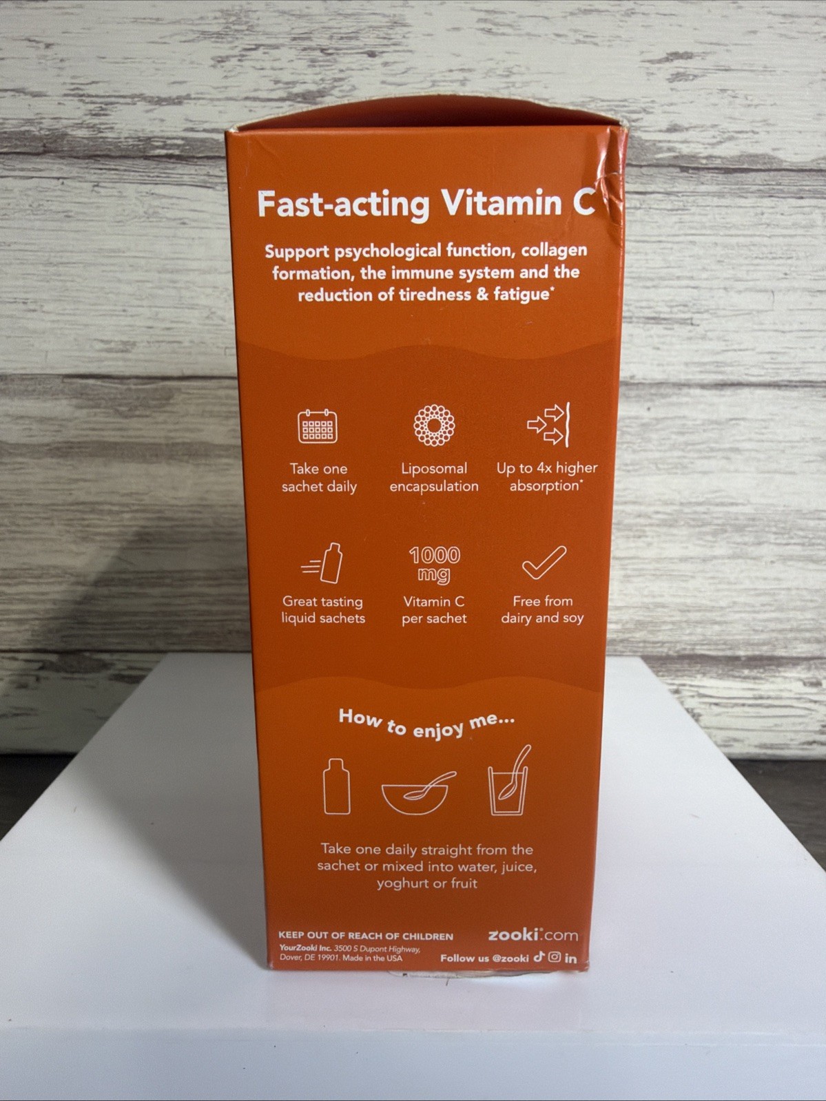 Zooki – Vitamin C Supplement 1000mg 15ml – 14 Packets – Citrus Orange Flavour