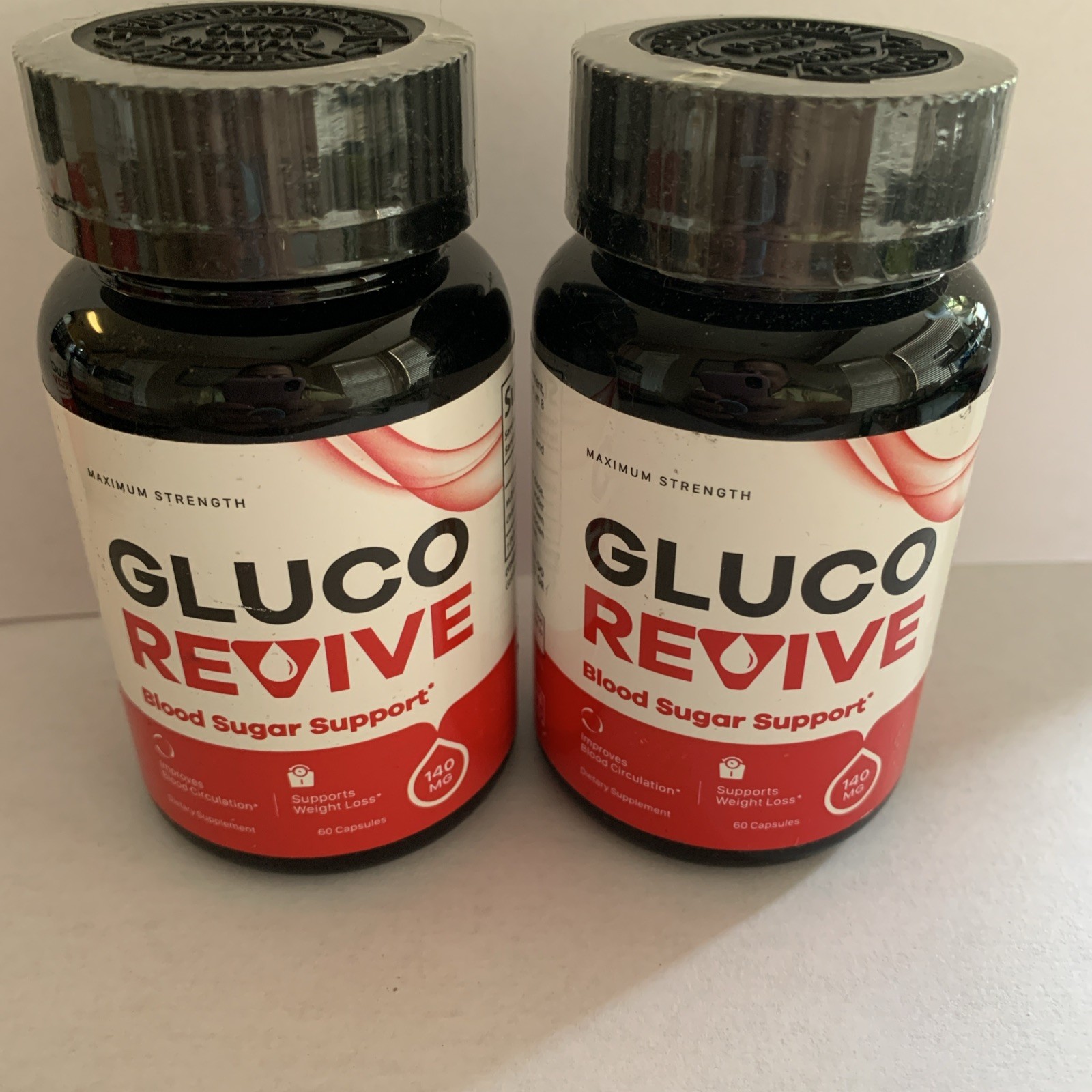 2 GLUCO REVIVE Blood Sugar Glycogen Support Weight Loss 60 Capsules Each Bottle