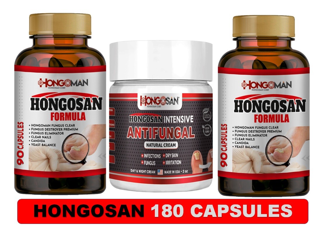 HONGO SAN ORIGINAL ANTI FUNGAL 180 CAPS & CREAM HONGO ZANA FORMULA support