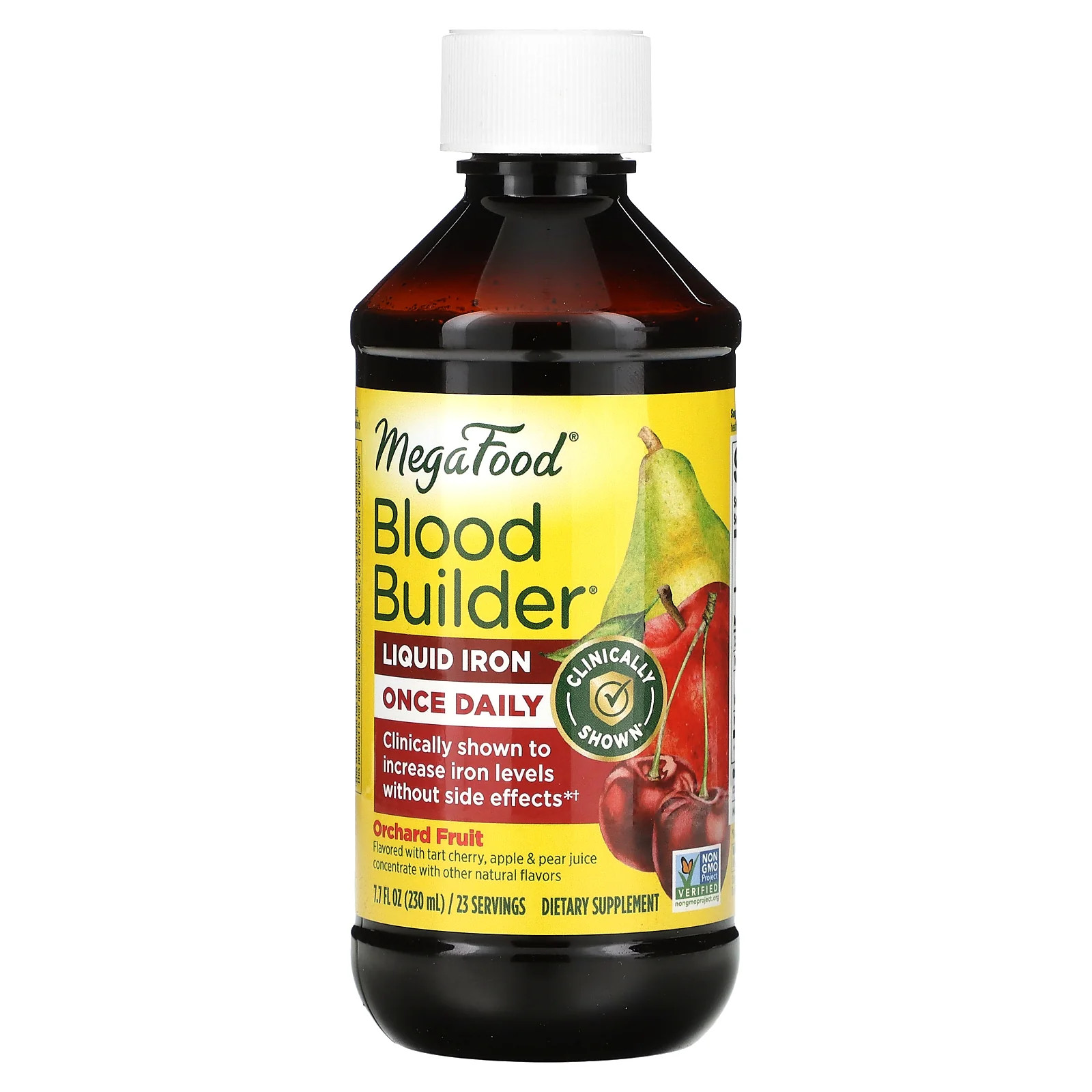 2 X MegaFood, Blood Builder Liquid Iron, Once Daily, Orchard Fruit, 7.7 fl oz (