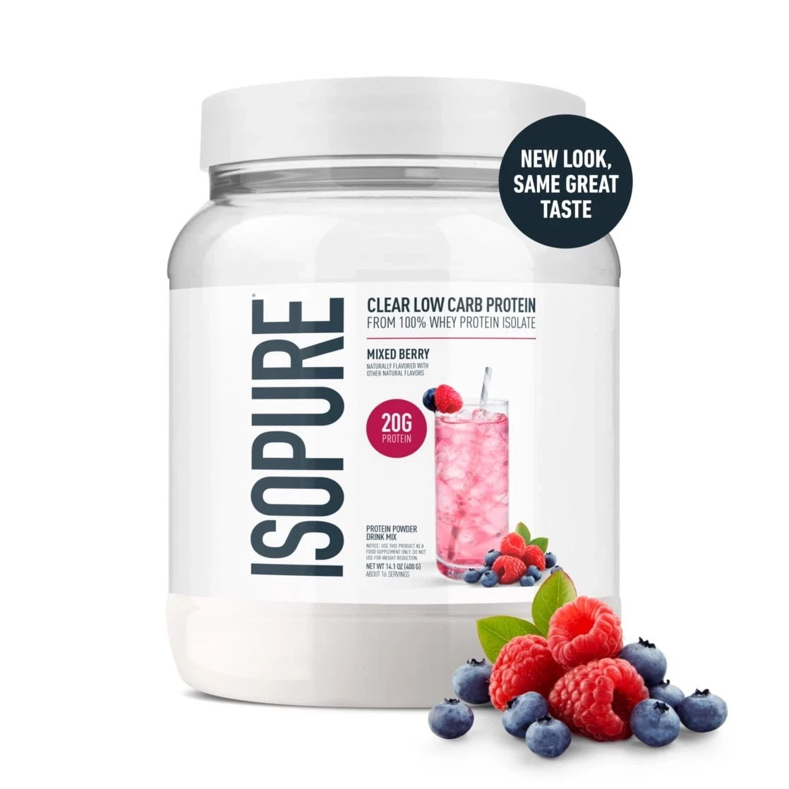 Isopure Clear Whey Isolate Protein Powder, Lactose Free, Gluten Free, Natural…