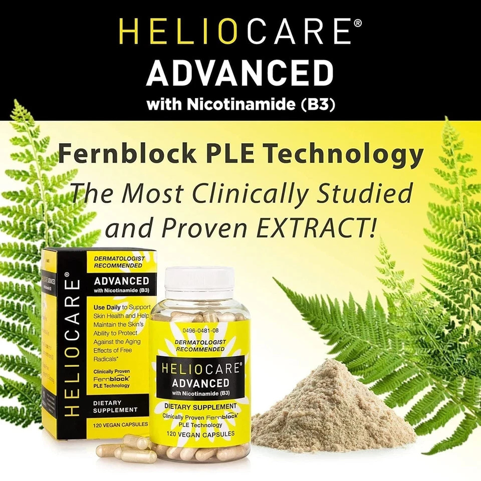 3 Packs Heliocare Advanced Nicotinamide B3 Skin Health 120 Capsules Exp: 02/2028