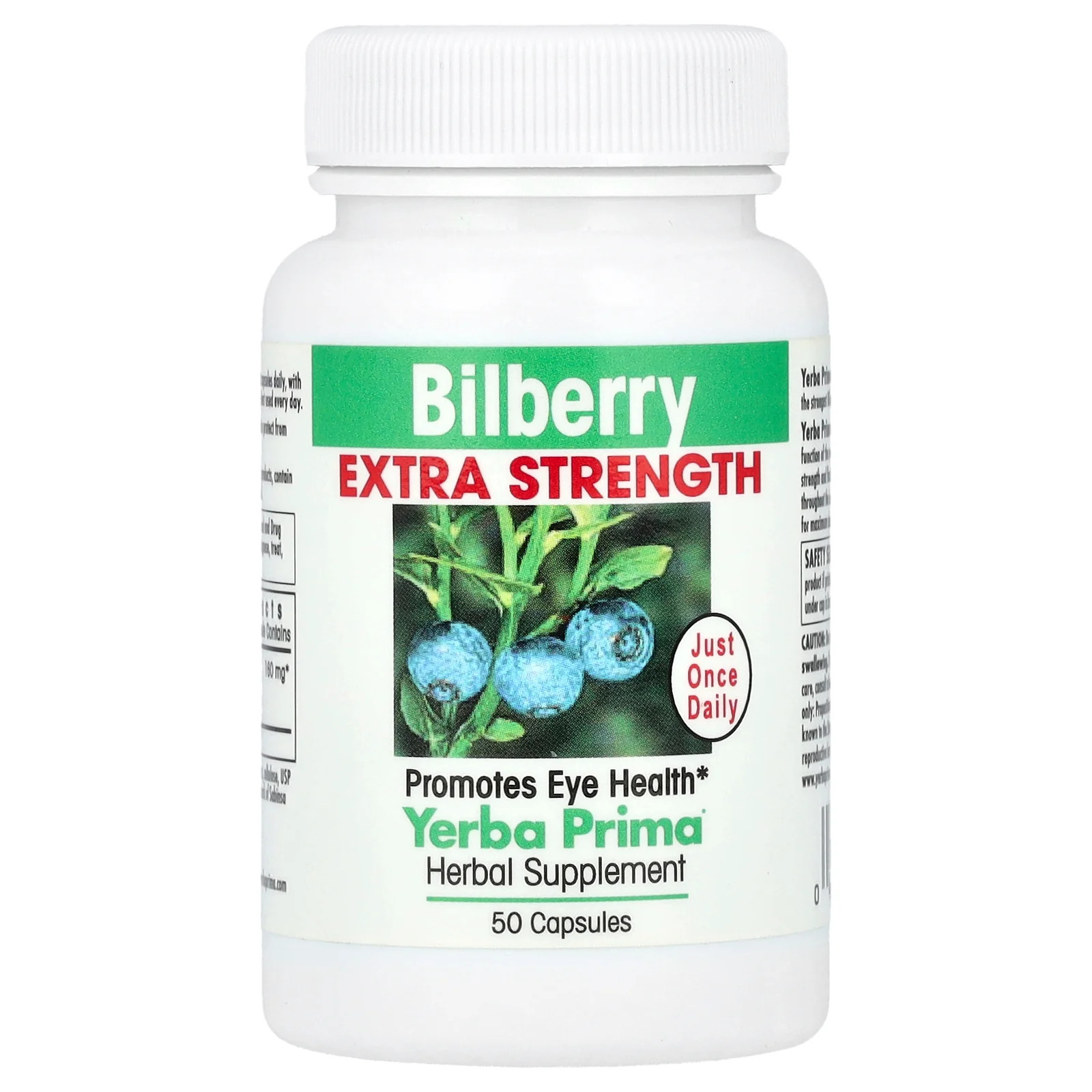2 X Yerba Prima, Bilberry, 50 Capsules (160 mg per Capsule)