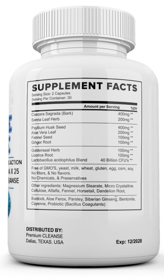 Colon Detox Cleanse Parasite Candida 60 Capsules Natural Herbal Supplement USA