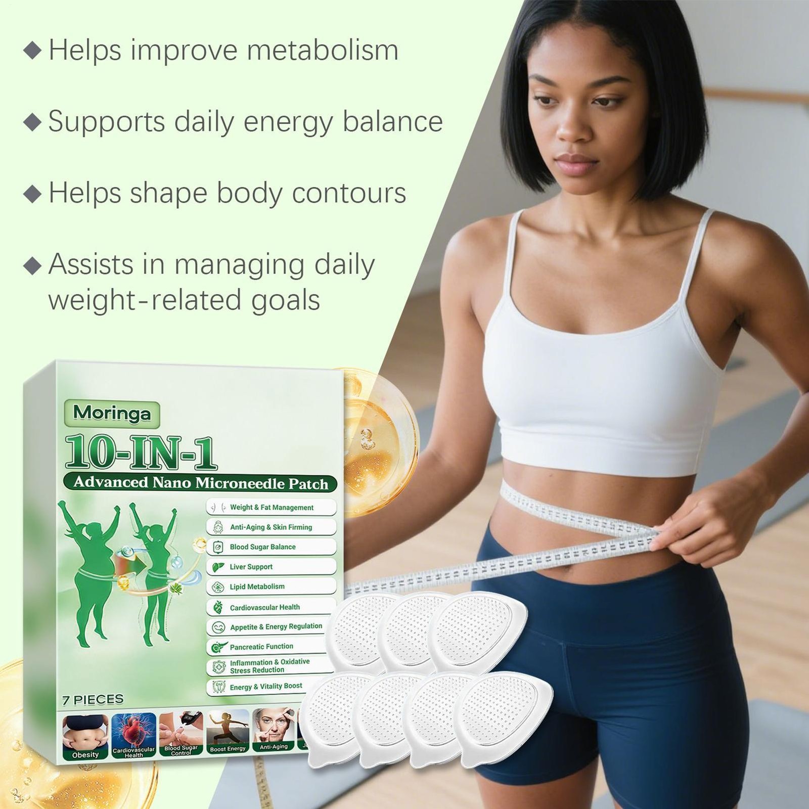 Moringa 10-IN-1 Advanced Nano Microneedle Patch – 7pcs/box