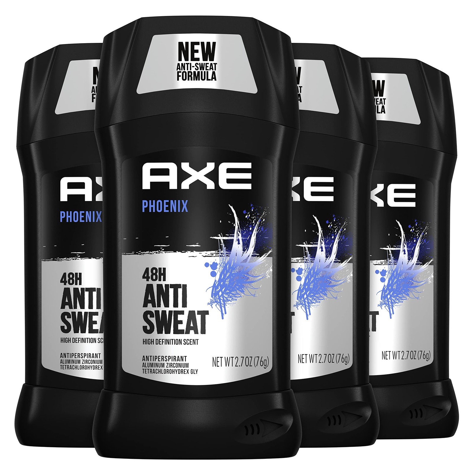 AXE Antiperspirant Deodorant for Men Phoenix 4PK 2.7 Ounce (Pack of 4), Black