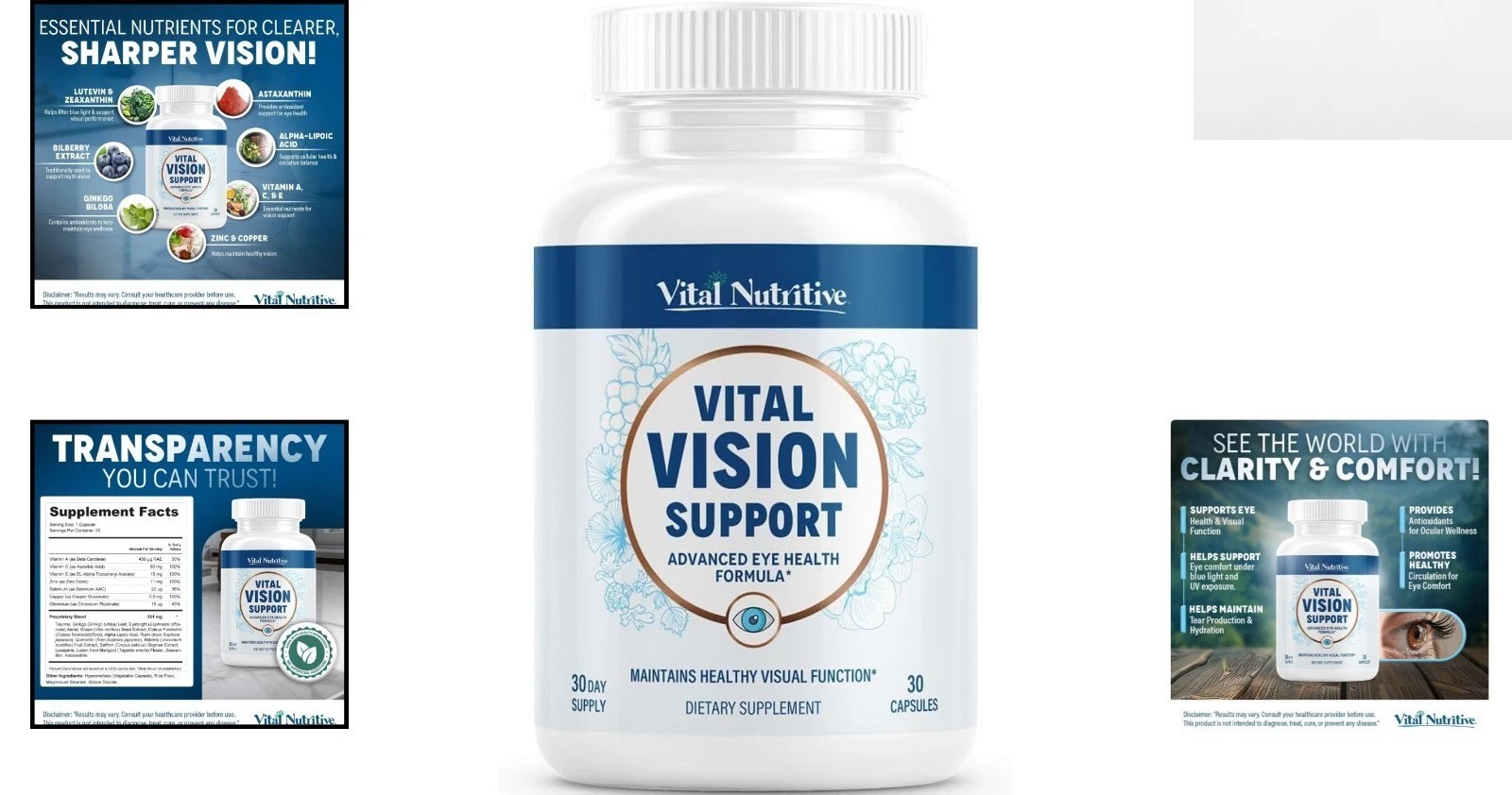 Vital Vision Support – Eye Health Supplement with Vitamin A Lutein Beta Carot…