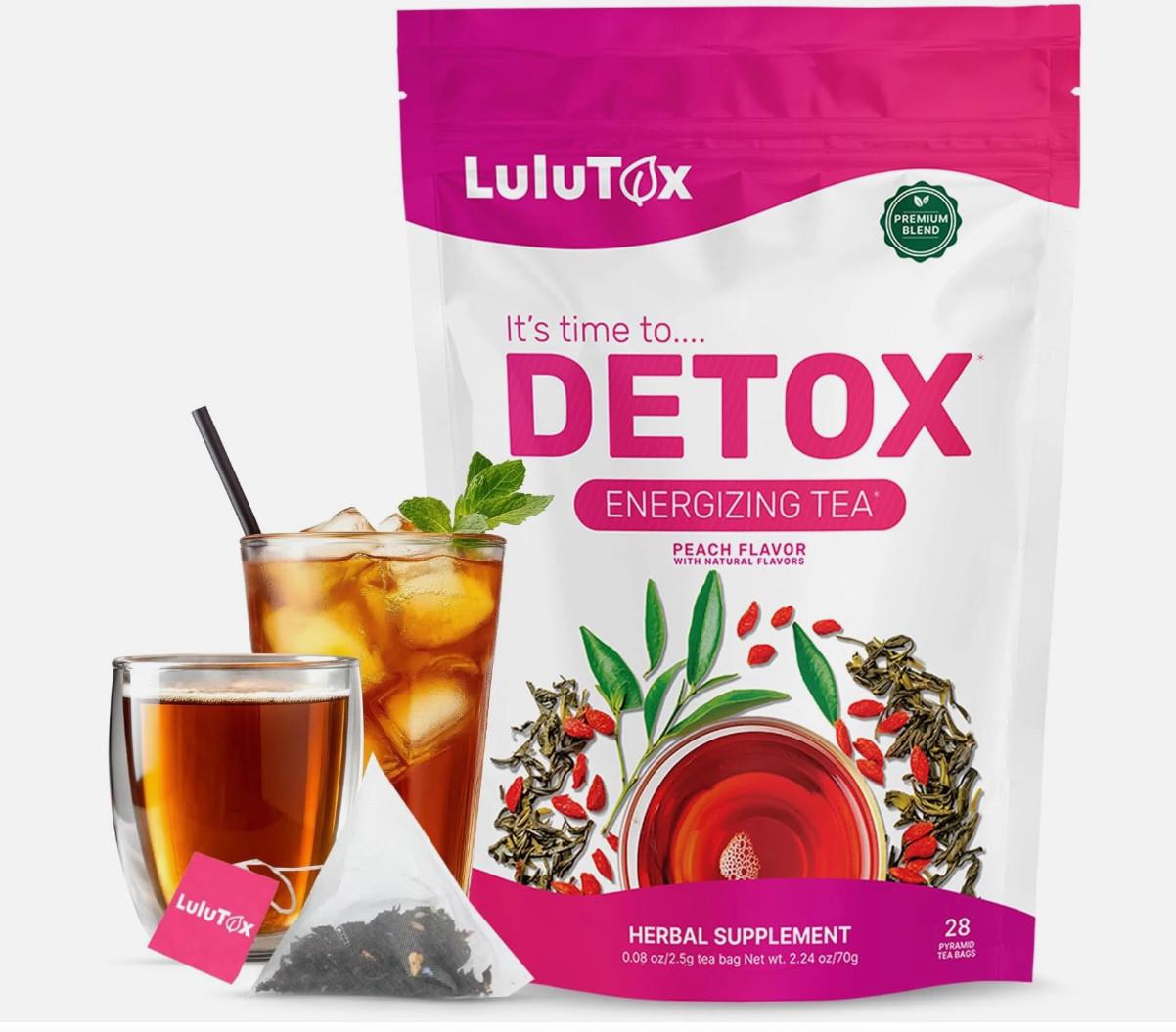 LULUTOX Detox Tea Slimming Tea with Dandelion and Ginseng to Support Goals 07/28