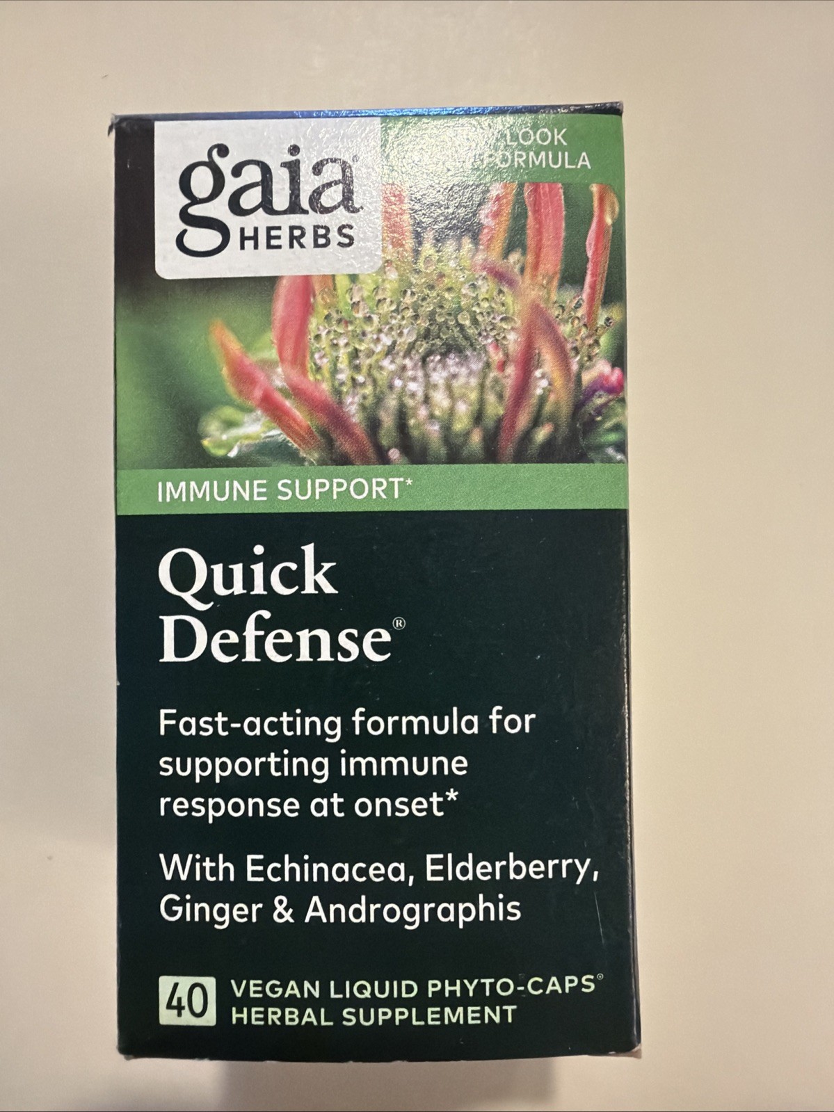 Gaia Herbs Quick Defense Immune Support – 40 Liquid Phyto-Caps, Exp 4/27