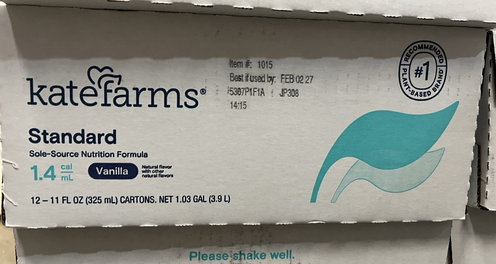 Kate Farms Standard 1.4 Vanilla USDA Organic Sole Source 12 Pack 12/2026-1/2027