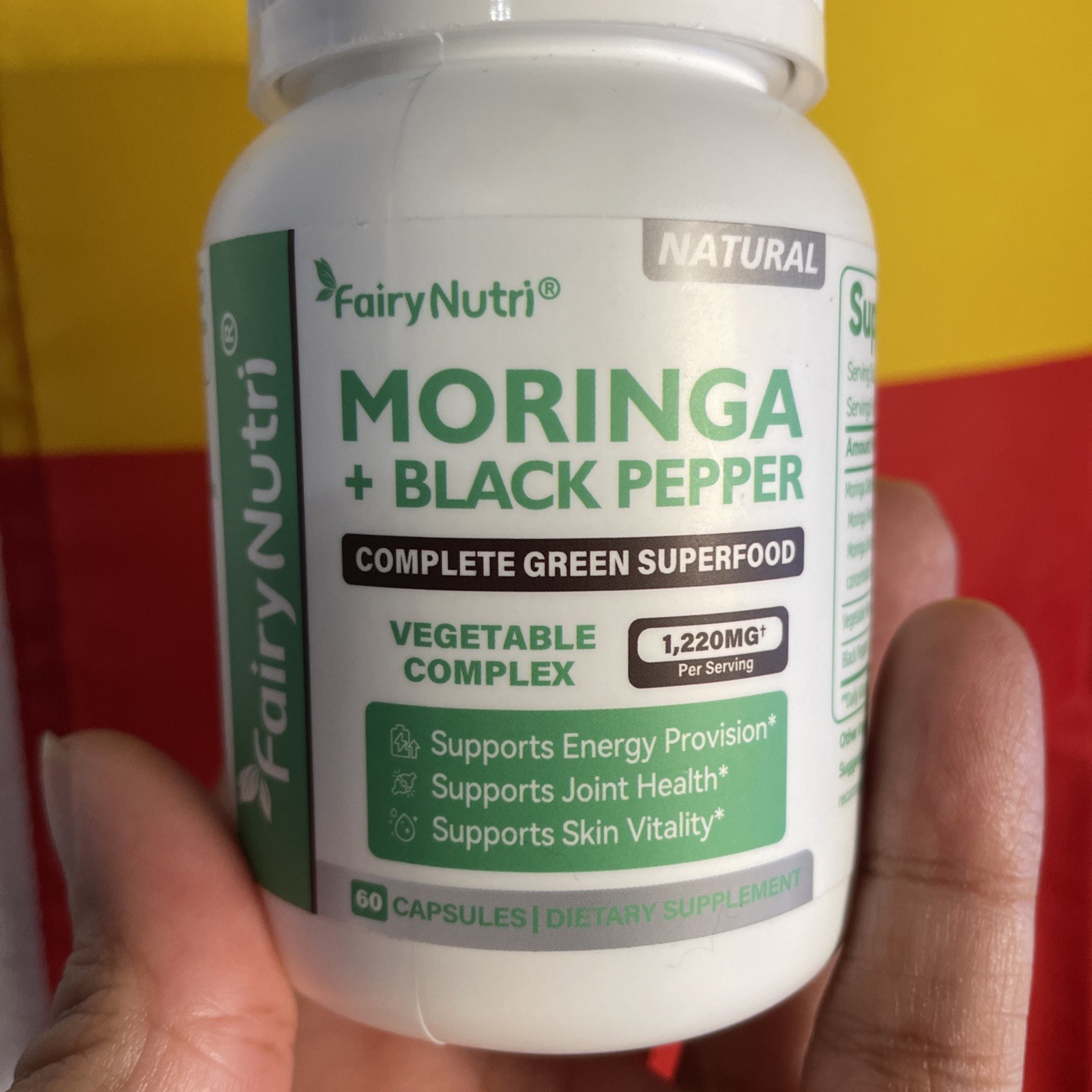 fairy nutri moringa + black pepper green superfood 60 caps exp 10/2028