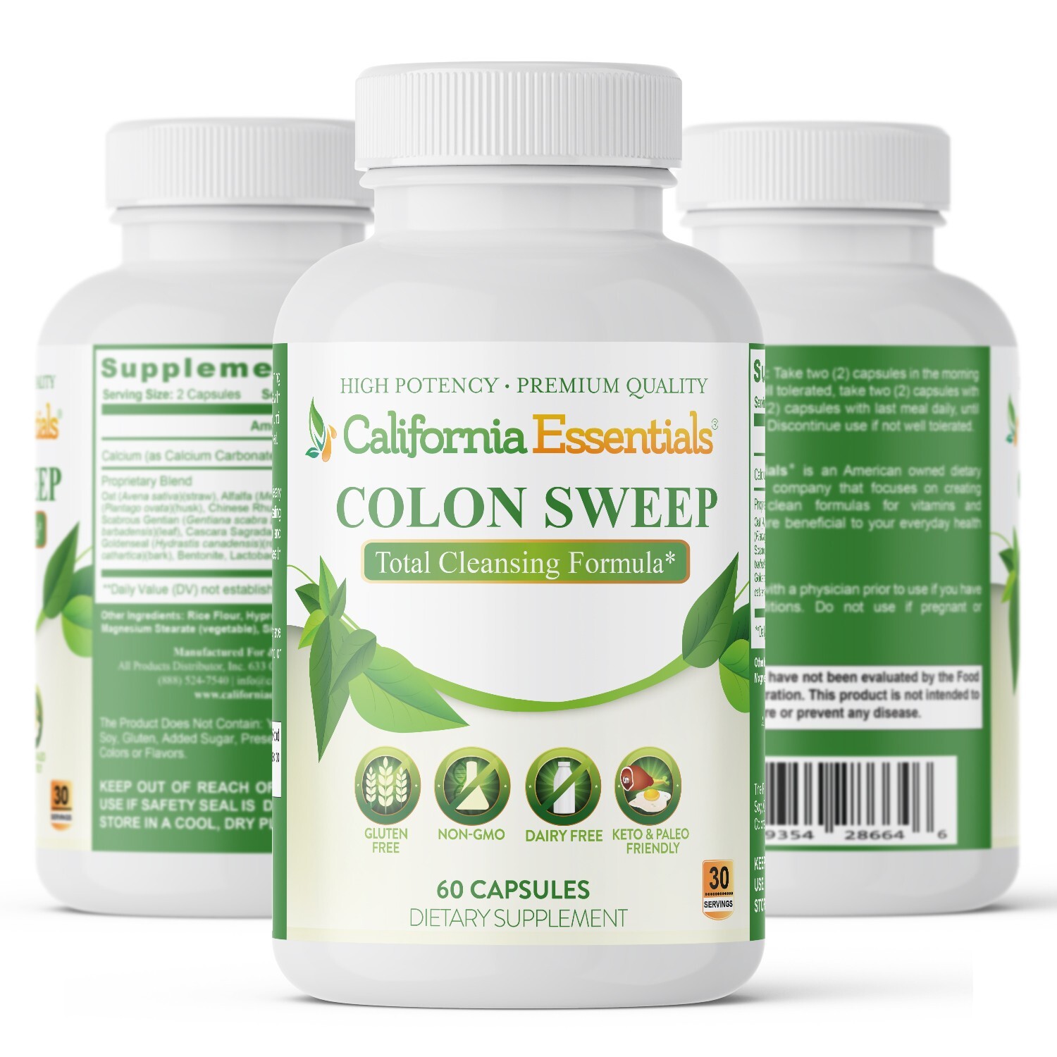 Colon Sweep, Cleansing and Digestive, Weight loss Support & Natural, 180 Caps
