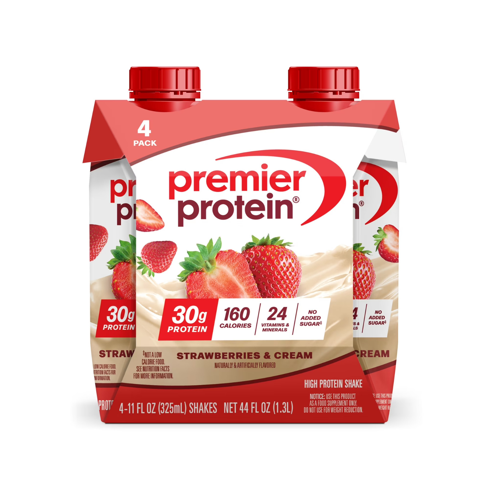Premier Protein Shake, Strawberries & Cream, 30g Protein, 11 fl oz, 4 Ct