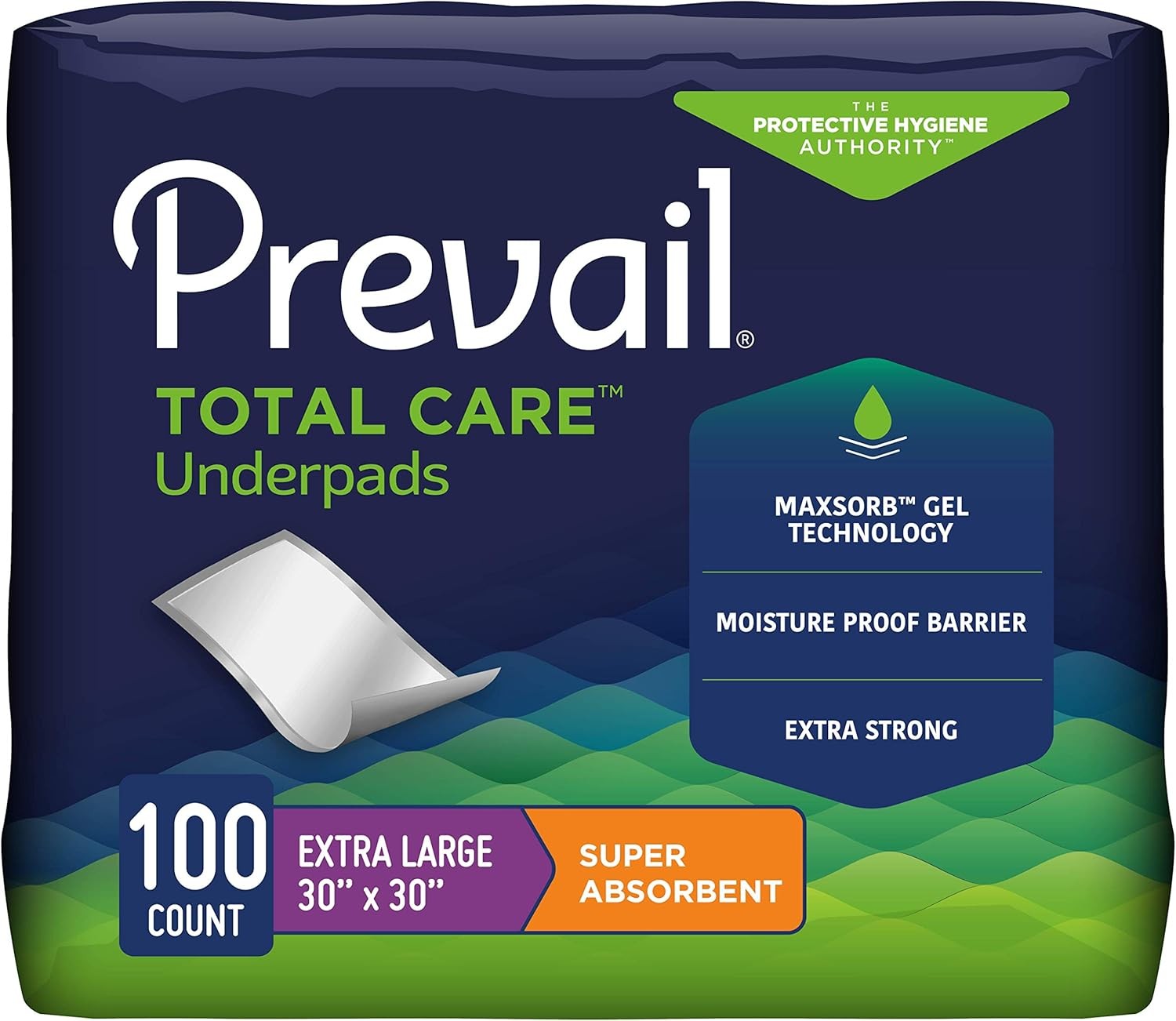 Prevail Incontinence Underpads – Unisex Disposable Underpads for Men & Women –