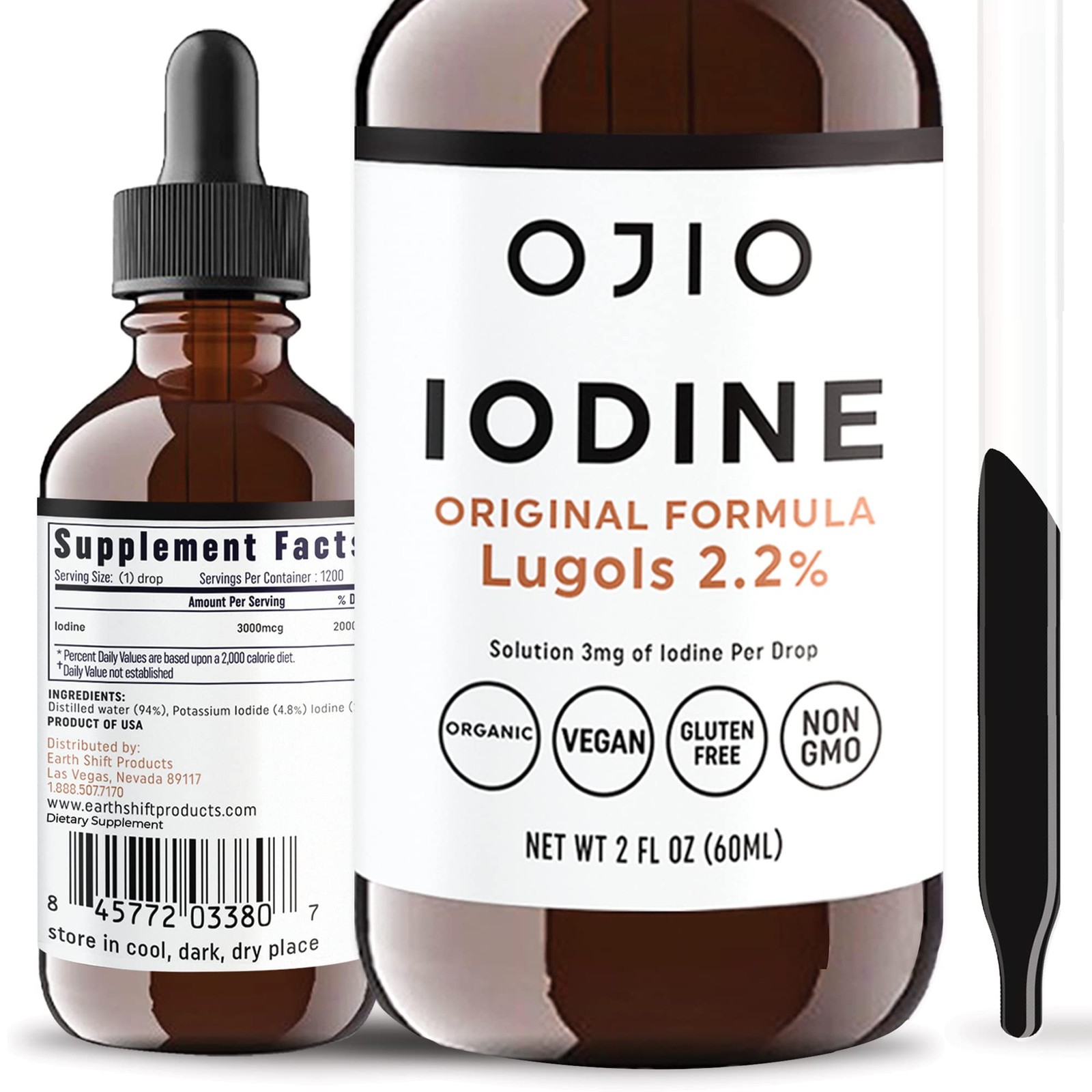 Lugols Iodine Solution 2% – 1 Year Supply – High Potency Liquid Oral Iodine…