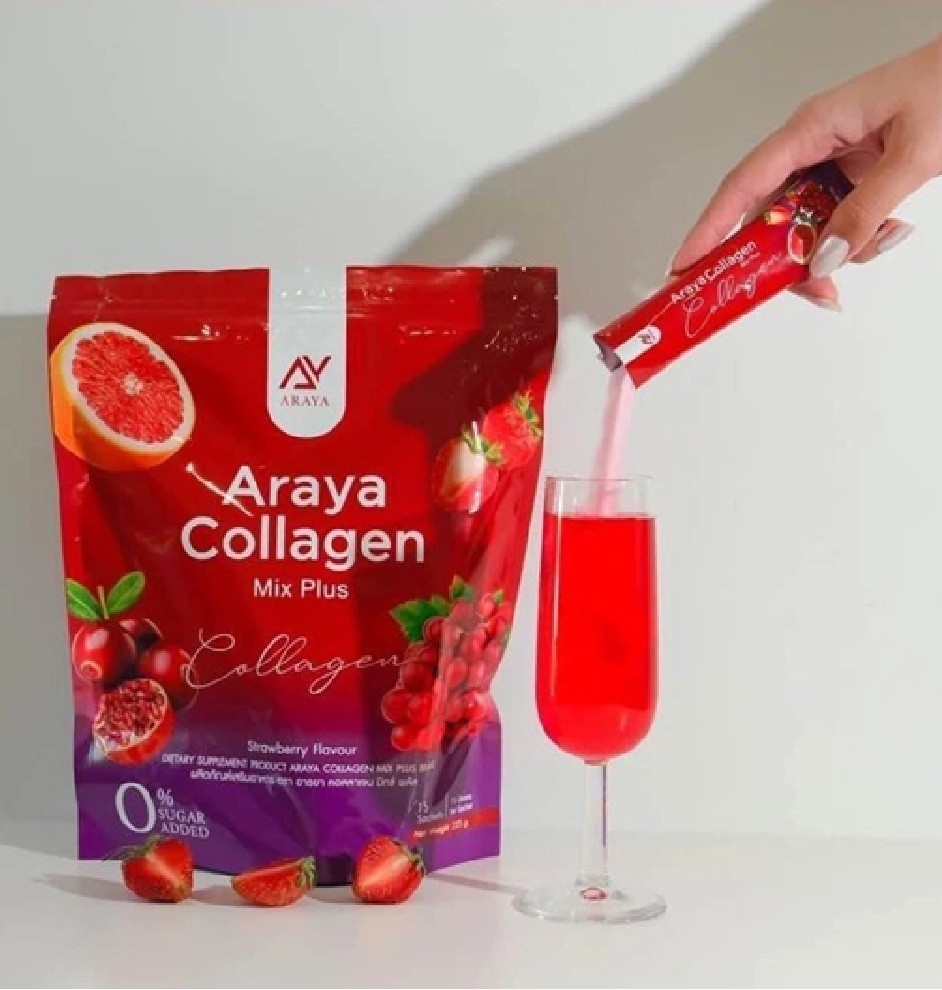 ARAYA Collagen Mix Plus Powder Strawberry Flavor Supplement USA us Seller 3 Pack